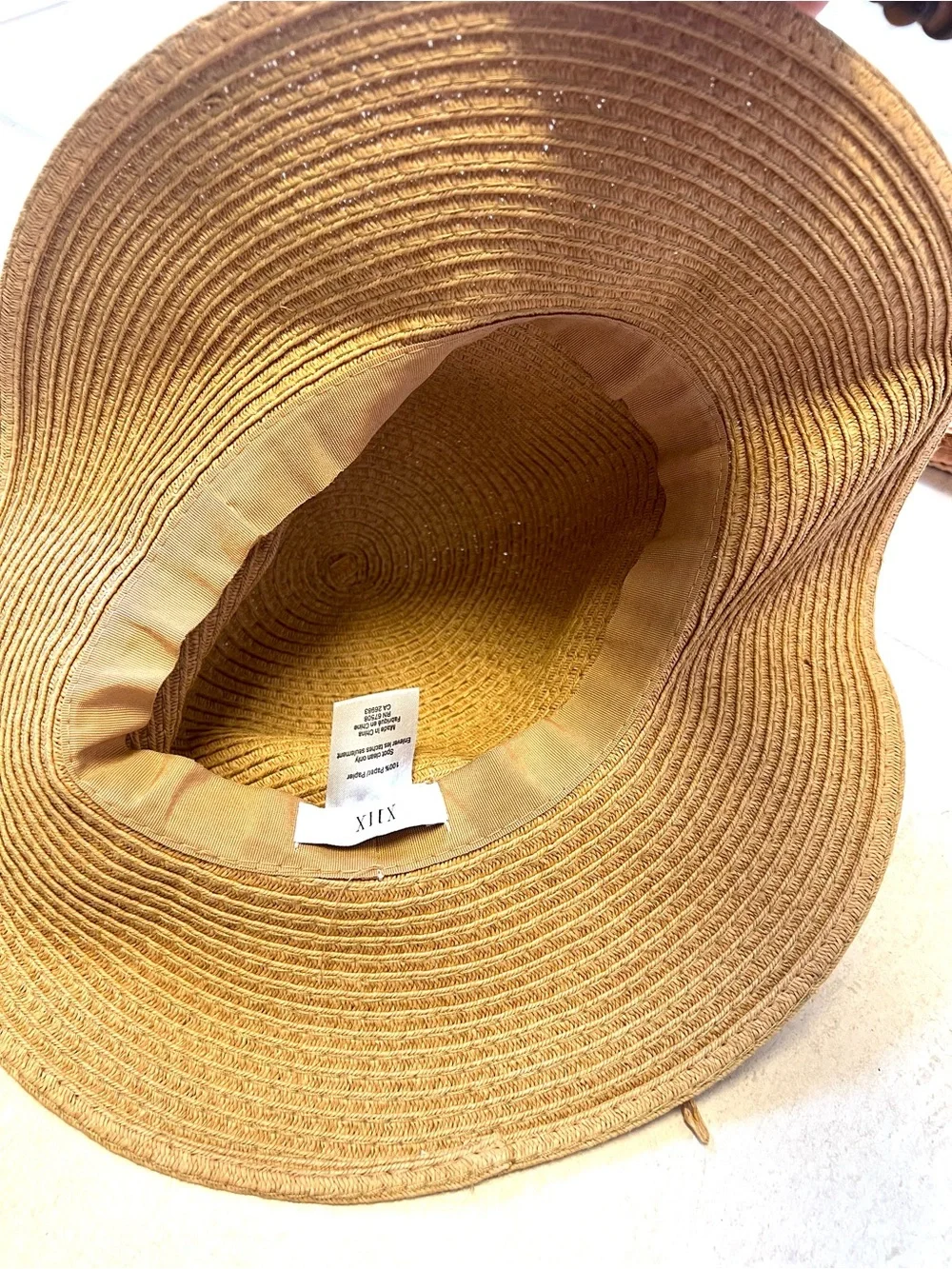 Collection XIIX 100% paper straw sun hat spot-clean cottage natural love story